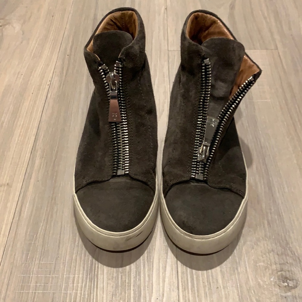 Lena Zip High Top Gray Suede